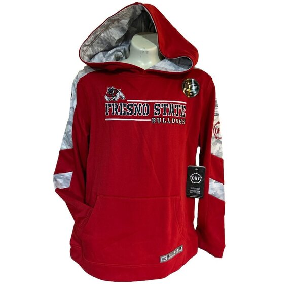 NEW Fresno State Bulldogs Colosseum OHT Red Digi Camo Hoodie Sweatshirt Youth M - Picture 1 of 7